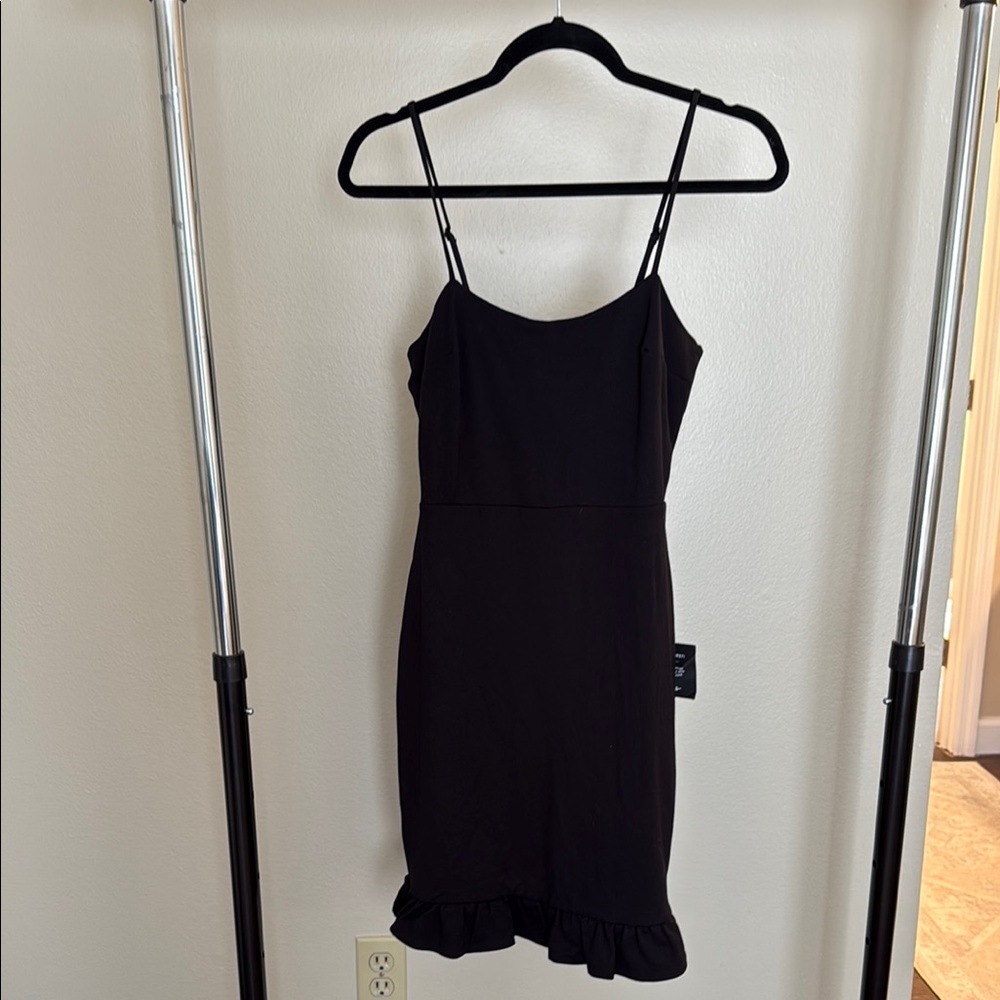Lulu's Black Ruffled Mini Dress